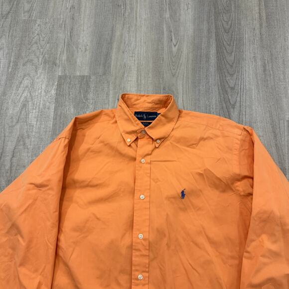 Vintage Polo Ralph Lauren Blake Button Down Shirt Men's Medium Orange Preppy 90s - Picture 1 of 7